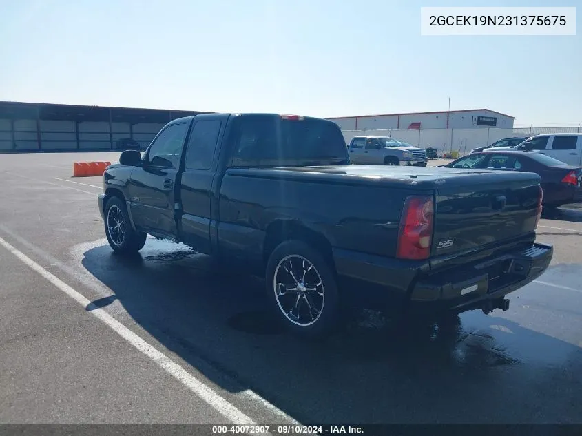 2003 Chevrolet Silverado Ss Ss VIN: 2GCEK19N231375675 Lot: 40072907