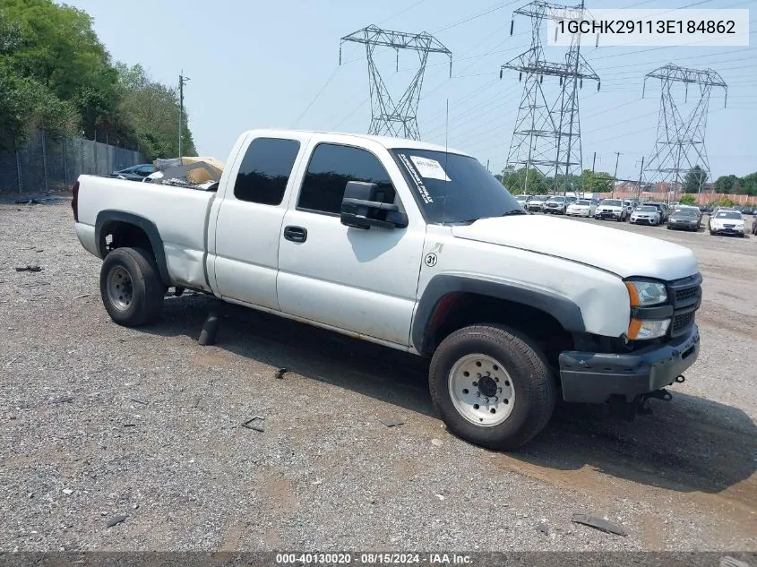 2003 Chevrolet Silverado 2500Hd VIN: 1GCHK29113E184862 Lot: 40130020