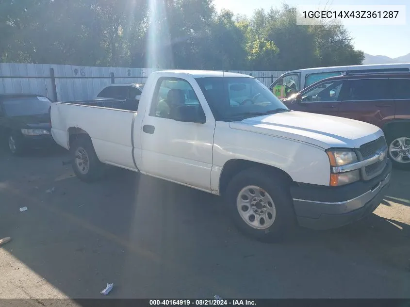 1GCEC14X43Z361287 2003 Chevrolet Silverado 1500 Work Truck