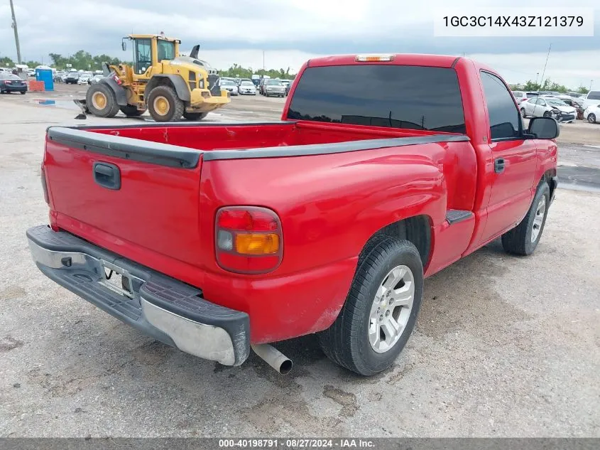 2003 Chevrolet Silverado 1500 VIN: 1GC3C14X43Z121379 Lot: 40198791