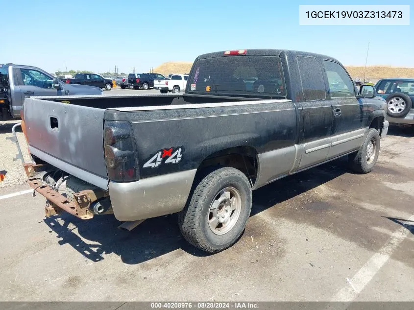 2003 Chevrolet Silverado 1500 Ls VIN: 1GCEK19V03Z313473 Lot: 40208976