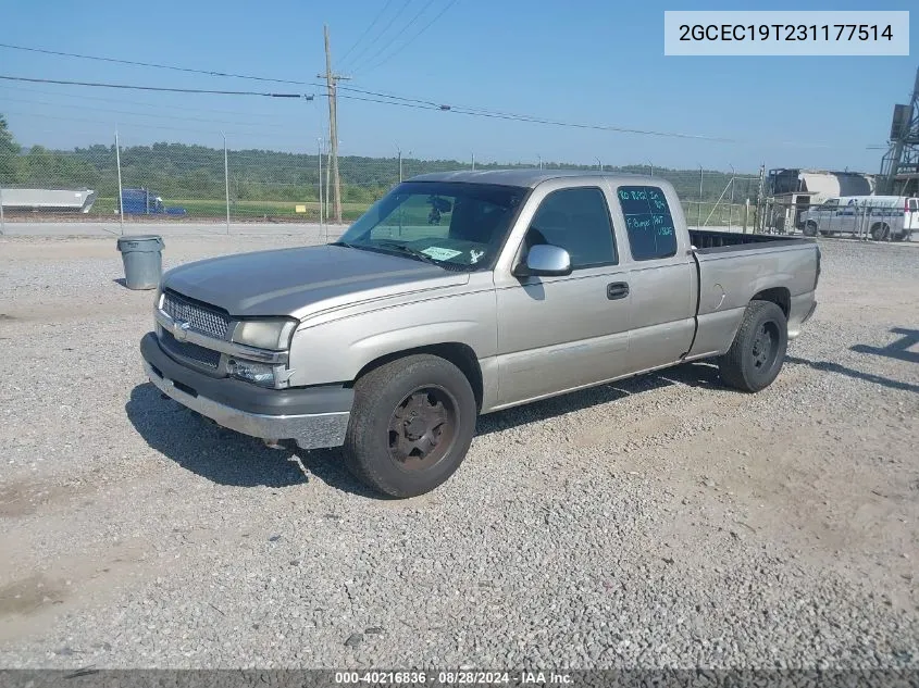 2003 Chevrolet Silverado 1500 Ls VIN: 2GCEC19T231177514 Lot: 40216836