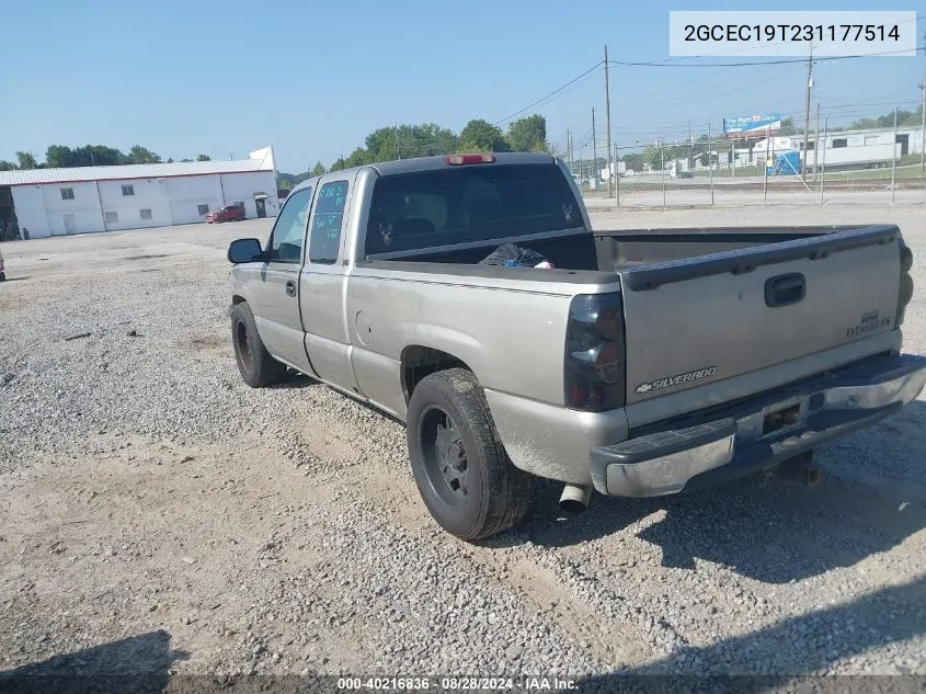 2003 Chevrolet Silverado 1500 Ls VIN: 2GCEC19T231177514 Lot: 40216836