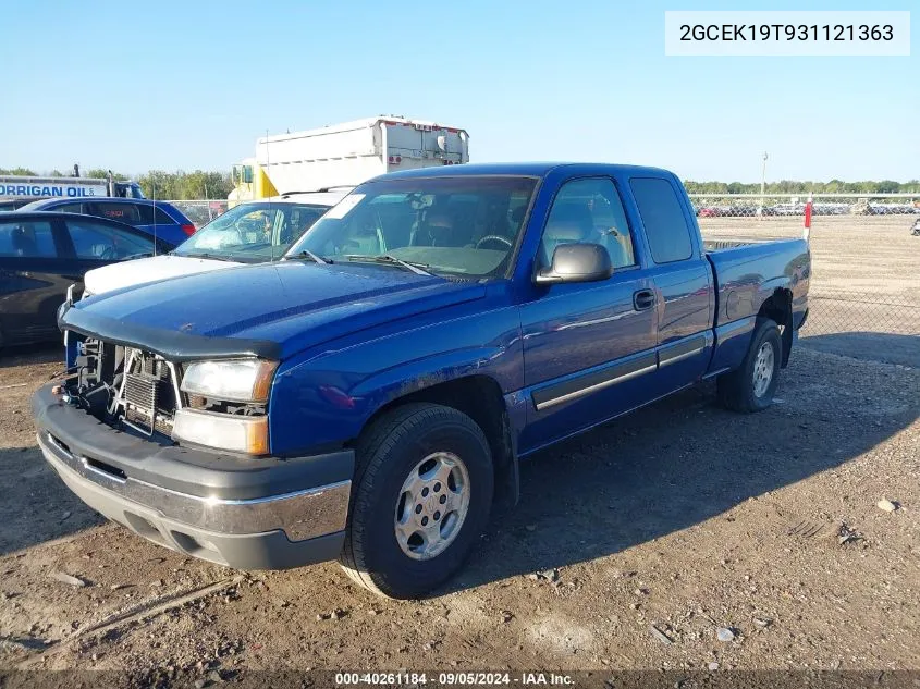 2003 Chevrolet Silverado 1500 K1500 VIN: 2GCEK19T931121363 Lot: 40261184