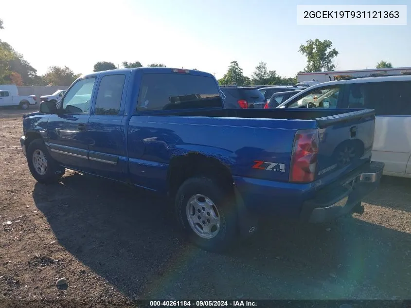 2003 Chevrolet Silverado 1500 K1500 VIN: 2GCEK19T931121363 Lot: 40261184