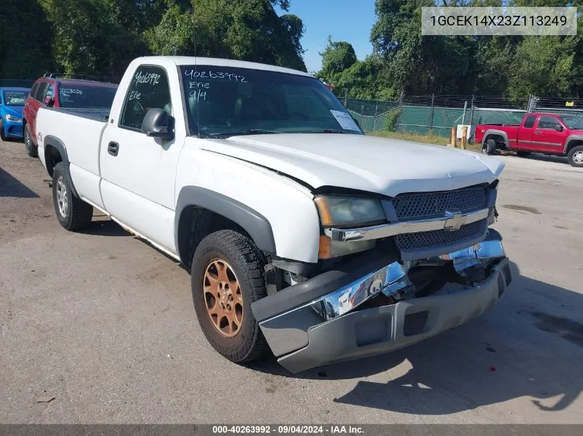 2003 Chevrolet Silverado 1500 Work Truck VIN: 1GCEK14X23Z113249 Lot: 40263992