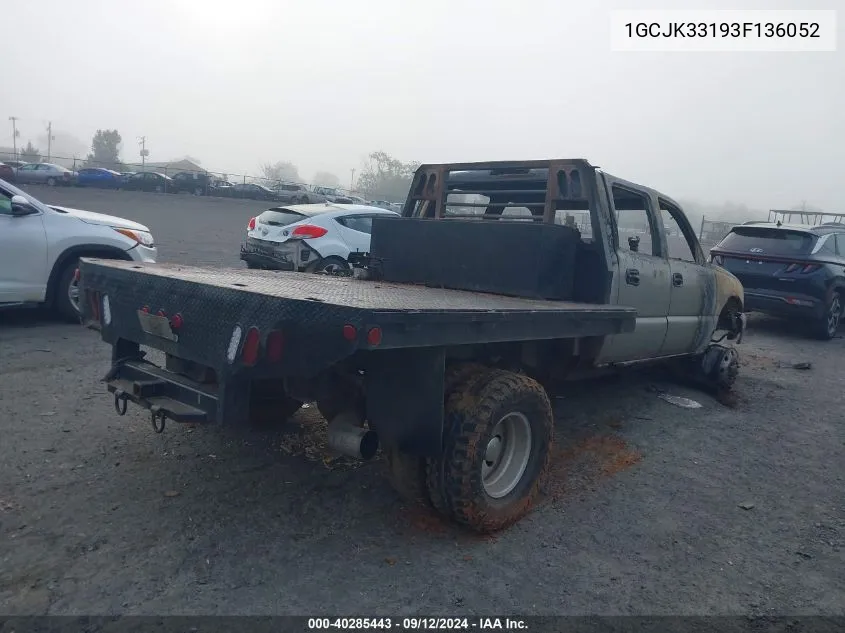 2003 Chevrolet Silverado 3500 Ls VIN: 1GCJK33193F136052 Lot: 40285443