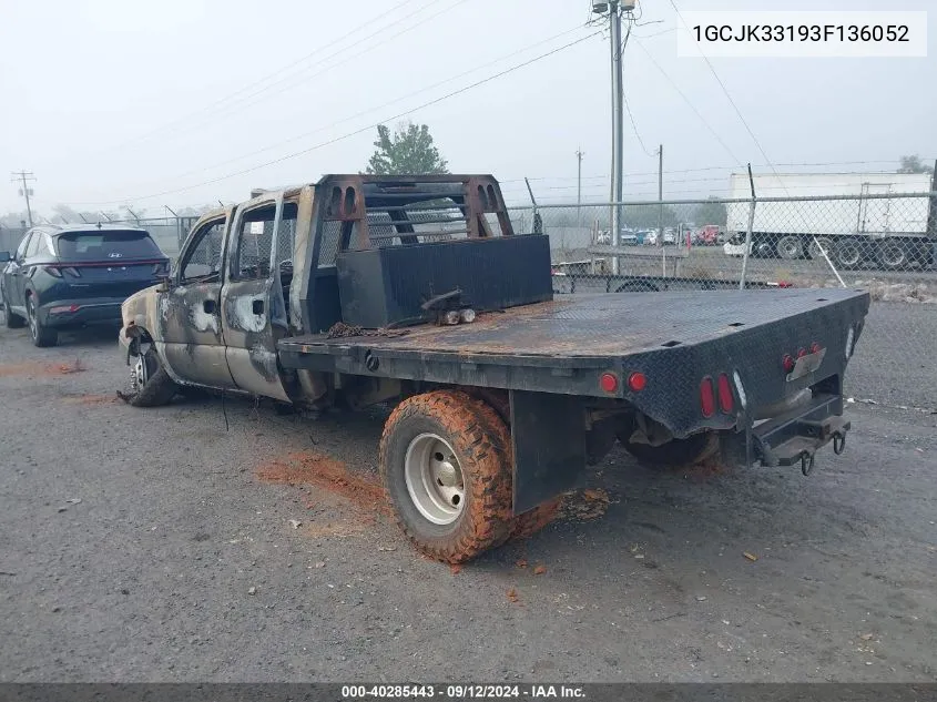 2003 Chevrolet Silverado 3500 Ls VIN: 1GCJK33193F136052 Lot: 40285443