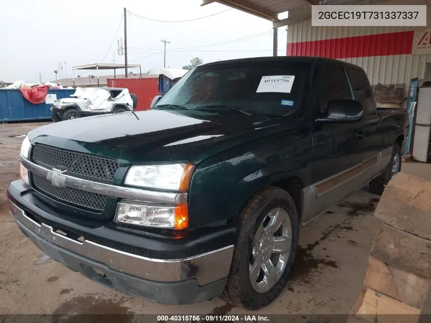 2003 Chevrolet Silverado 1500 C1500 VIN: 2GCEC19T731337337 Lot: 40315756