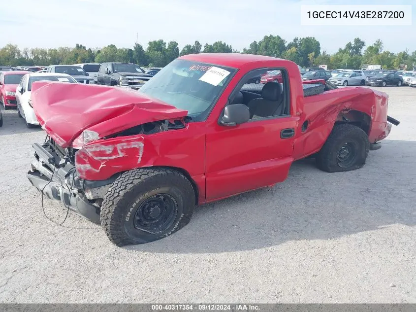 2003 Chevrolet Silverado C1500 VIN: 1GCEC14V43E287200 Lot: 40317354