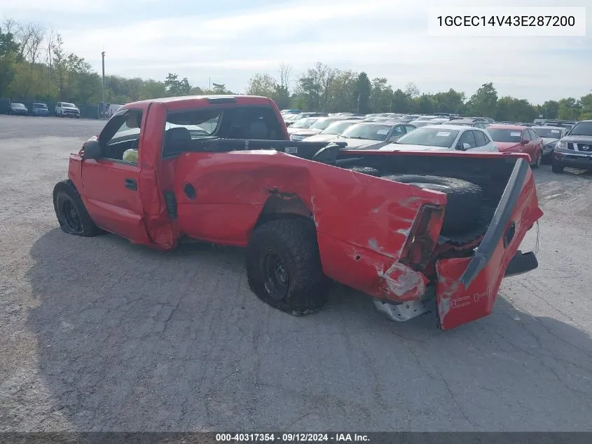 2003 Chevrolet Silverado C1500 VIN: 1GCEC14V43E287200 Lot: 40317354