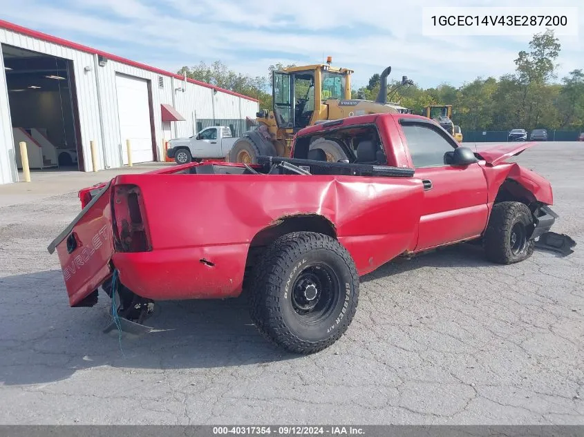 2003 Chevrolet Silverado C1500 VIN: 1GCEC14V43E287200 Lot: 40317354