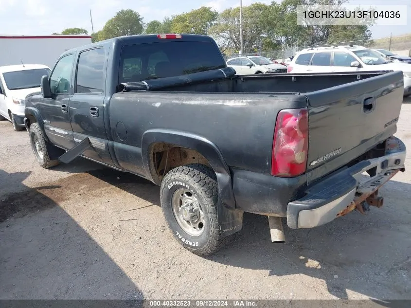 2003 Chevrolet Silverado 2500Hd Ls VIN: 1GCHK23U13F104036 Lot: 40332523