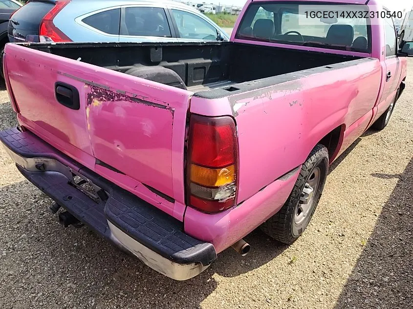 2003 Chevrolet Silverado 1500 Work Truck VIN: 1GCEC14XX3Z310540 Lot: 40344262