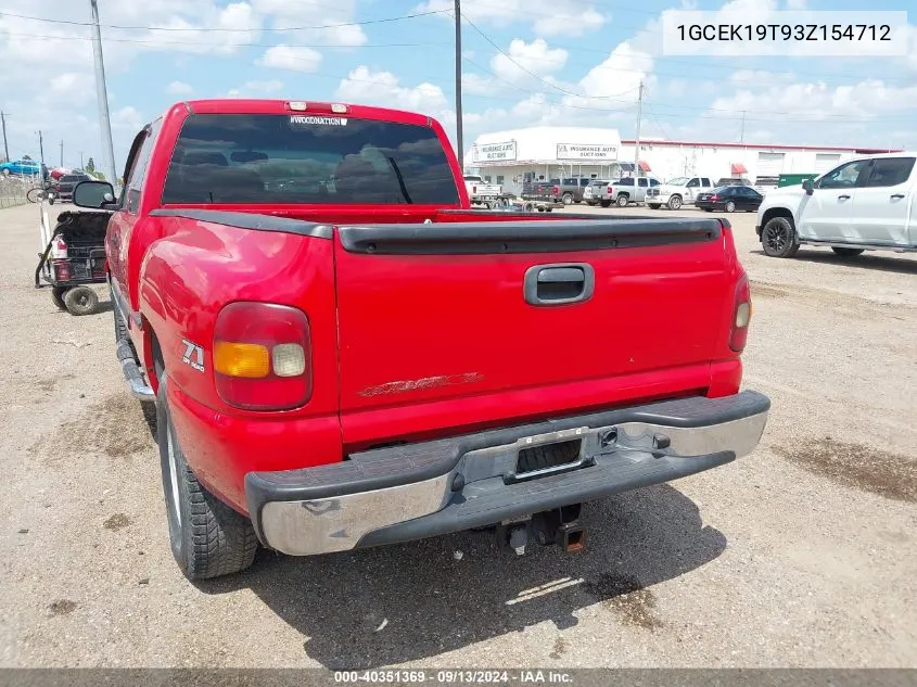 1GCEK19T93Z154712 2003 Chevrolet Silverado 1500 Lt