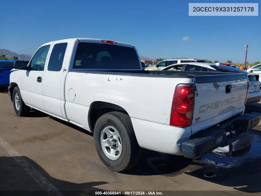 2003 Chevrolet Silverado 1500 Work Truck VIN: 2GCEC19X331257178 Lot: 40366841