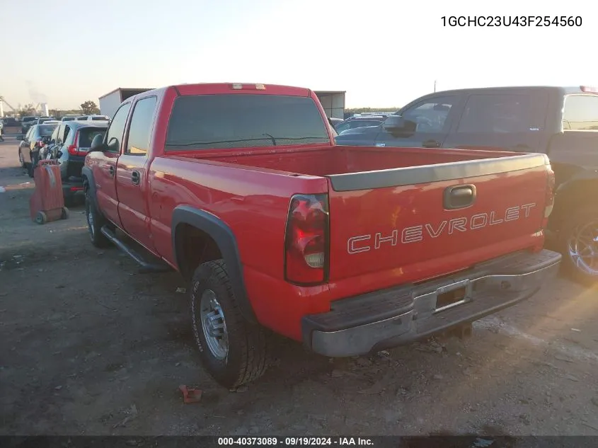 2003 Chevrolet Silverado 2500Hd VIN: 1GCHC23U43F254560 Lot: 40373089