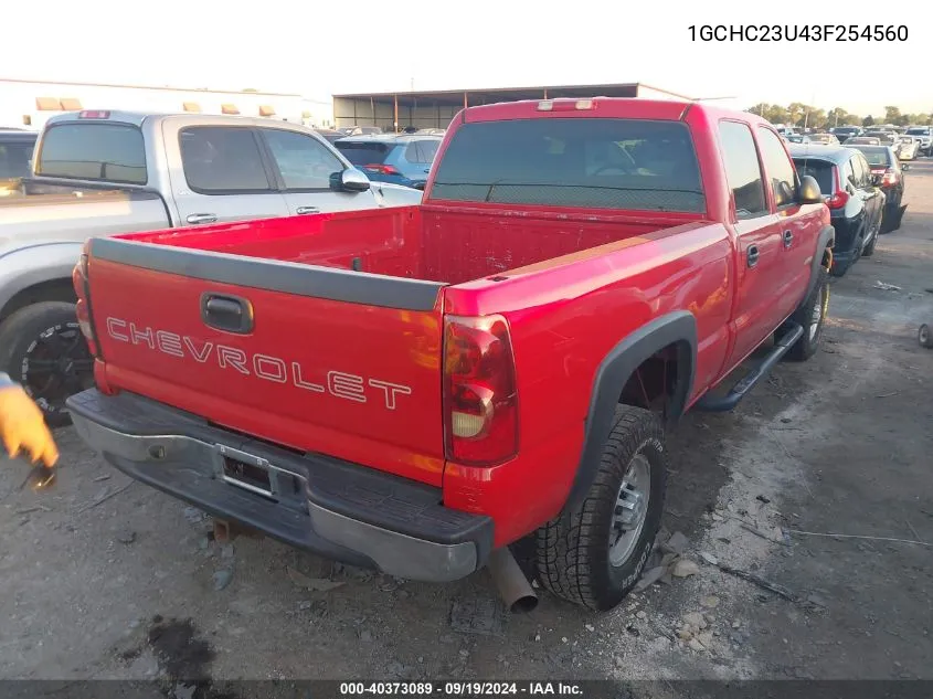 2003 Chevrolet Silverado 2500Hd VIN: 1GCHC23U43F254560 Lot: 40373089