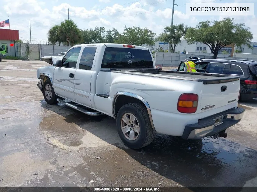 2003 Chevrolet Silverado 1500 Ls VIN: 1GCEC19T53Z131098 Lot: 40387329