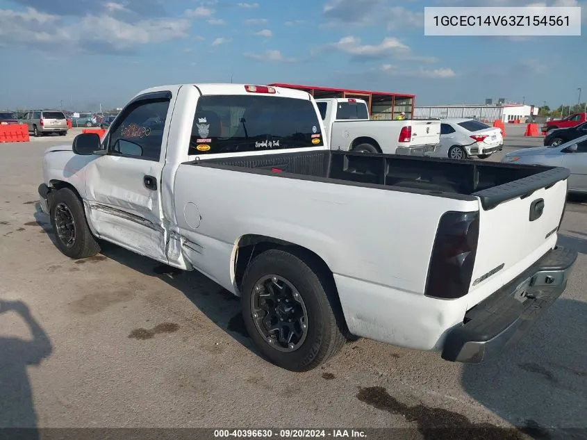 2003 Chevrolet Silverado 1500 Ls VIN: 1GCEC14V63Z154561 Lot: 40396630