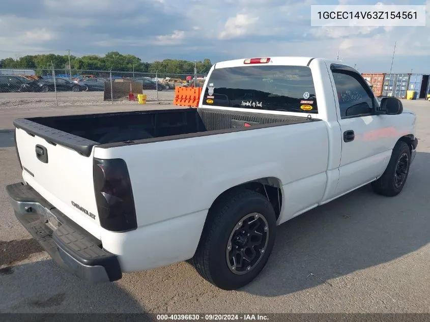 2003 Chevrolet Silverado 1500 Ls VIN: 1GCEC14V63Z154561 Lot: 40396630