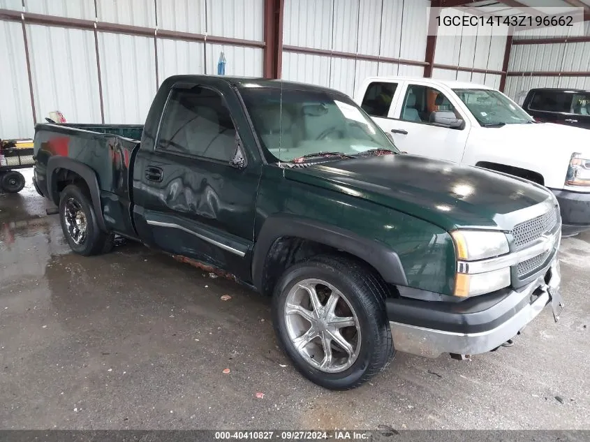 2003 Chevrolet Silverado 1500 Ls VIN: 1GCEC14T43Z196662 Lot: 40410827