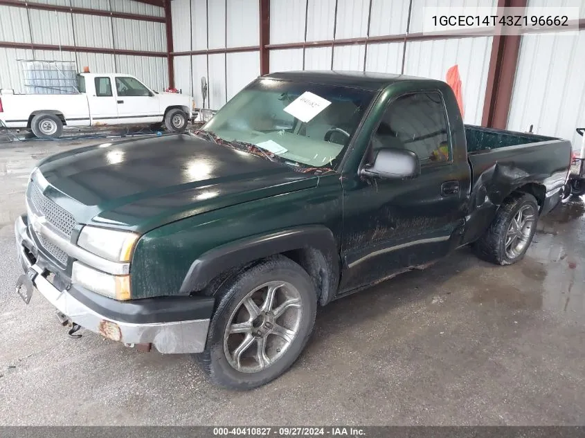 2003 Chevrolet Silverado 1500 Ls VIN: 1GCEC14T43Z196662 Lot: 40410827