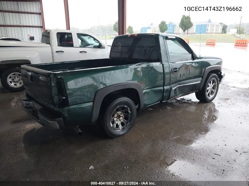 2003 Chevrolet Silverado 1500 Ls VIN: 1GCEC14T43Z196662 Lot: 40410827