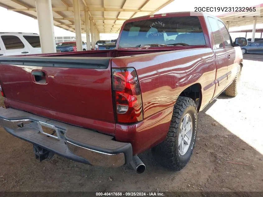 2003 Chevrolet Silverado 1500 Ls VIN: 2GCEC19V231232965 Lot: 40417658