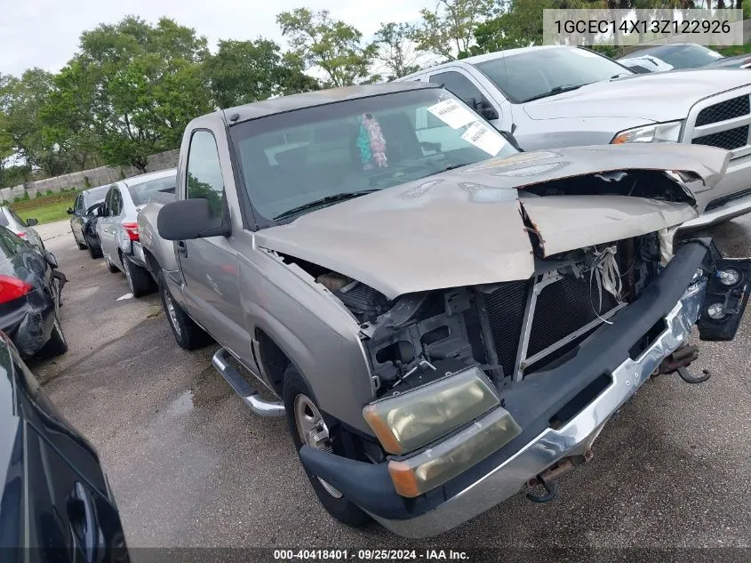 2003 Chevrolet Silverado 1500 VIN: 1GCEC14X13Z122926 Lot: 40418401