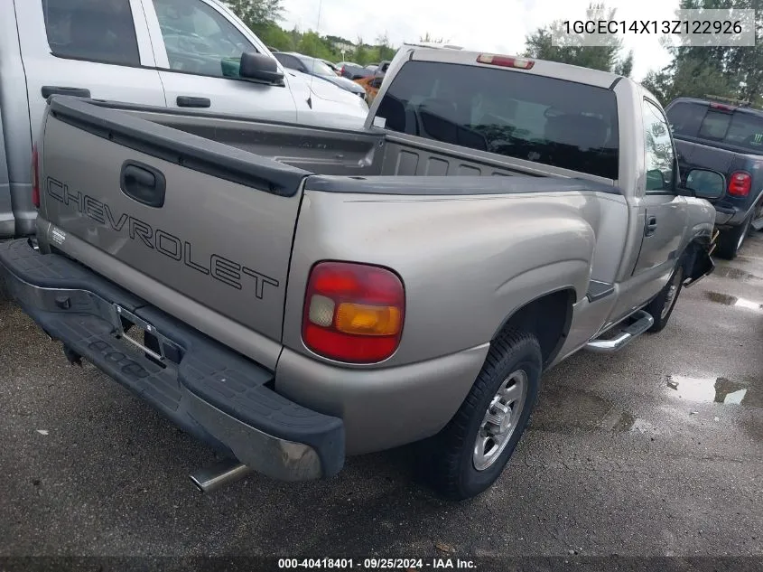 2003 Chevrolet Silverado 1500 VIN: 1GCEC14X13Z122926 Lot: 40418401