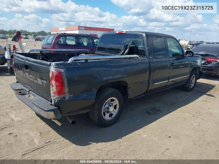 2003 Chevrolet Silverado 1500 VIN: 1GCEC19X23Z315725 Lot: 40426659