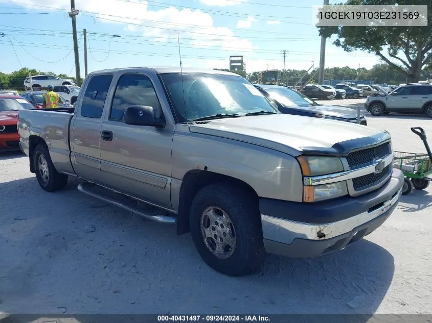 2003 Chevrolet Silverado 1500 Ls VIN: 1GCEK19T03E231569 Lot: 40431497