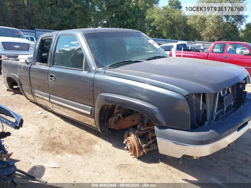 2003 Chevrolet Silverado 1500 VIN: 1GCEK19T93E178760 Lot: 40432448