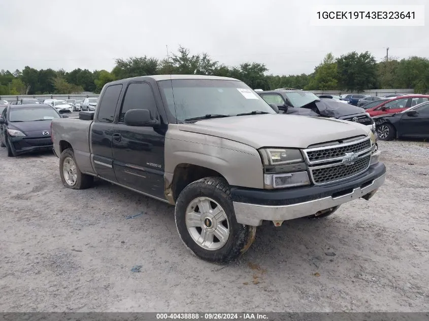 2003 Chevrolet Silverado 1500 K1500 VIN: 1GCEK19T43E323641 Lot: 40438888