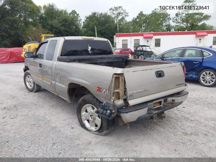 2003 Chevrolet Silverado 1500 K1500 VIN: 1GCEK19T43E323641 Lot: 40438888