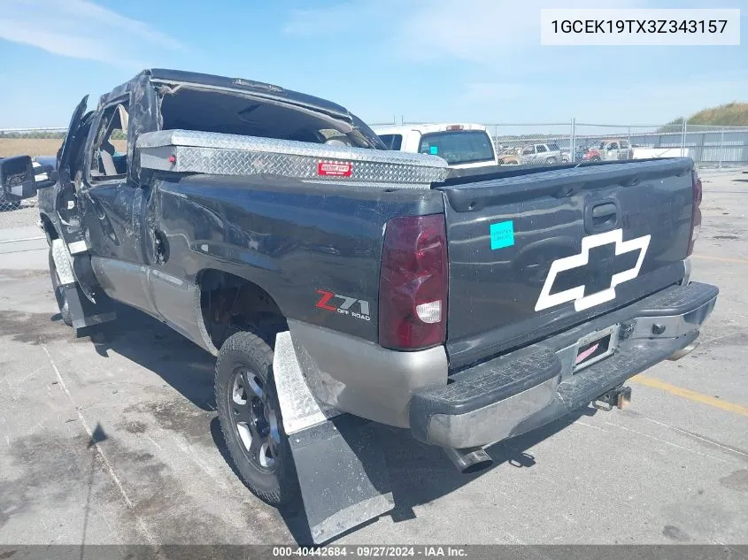 2003 Chevrolet Silverado 1500 Ls VIN: 1GCEK19TX3Z343157 Lot: 40442684