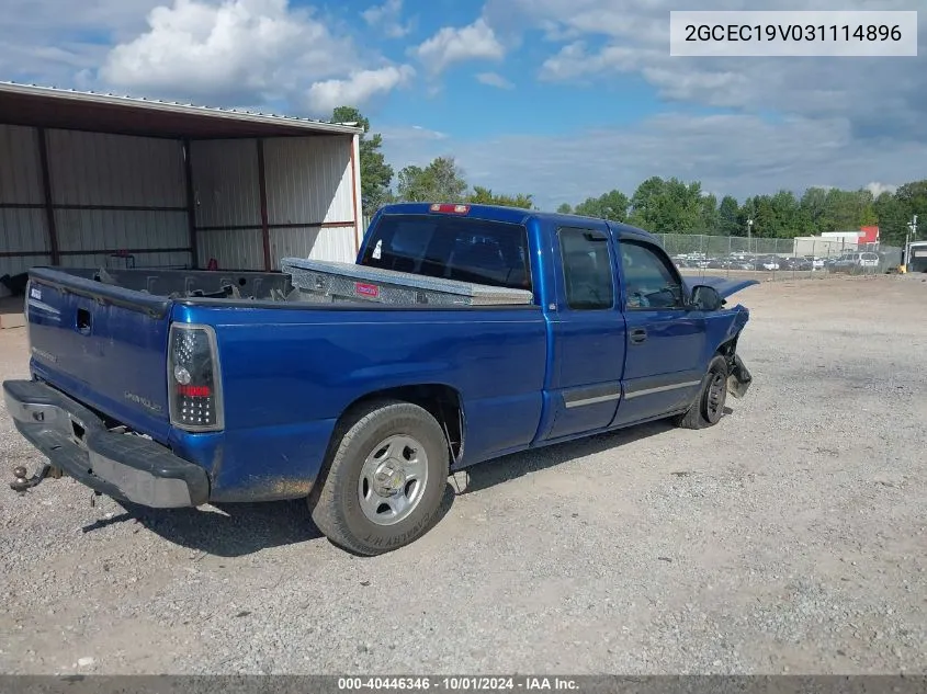 2003 Chevrolet Silverado 1500 Ls VIN: 2GCEC19V031114896 Lot: 40446346