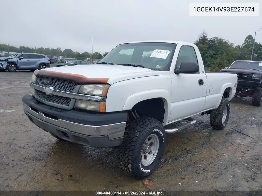 2003 Chevrolet Silverado K1500 VIN: 1GCEK14V93E227674 Lot: 40450114