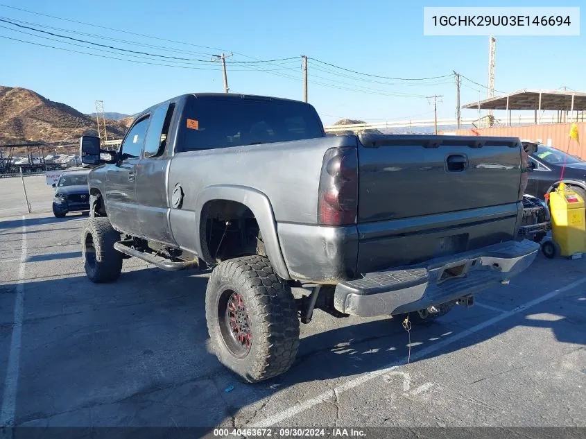 2003 Chevrolet Silverado 2500Hd Ls VIN: 1GCHK29U03E146694 Lot: 40463672