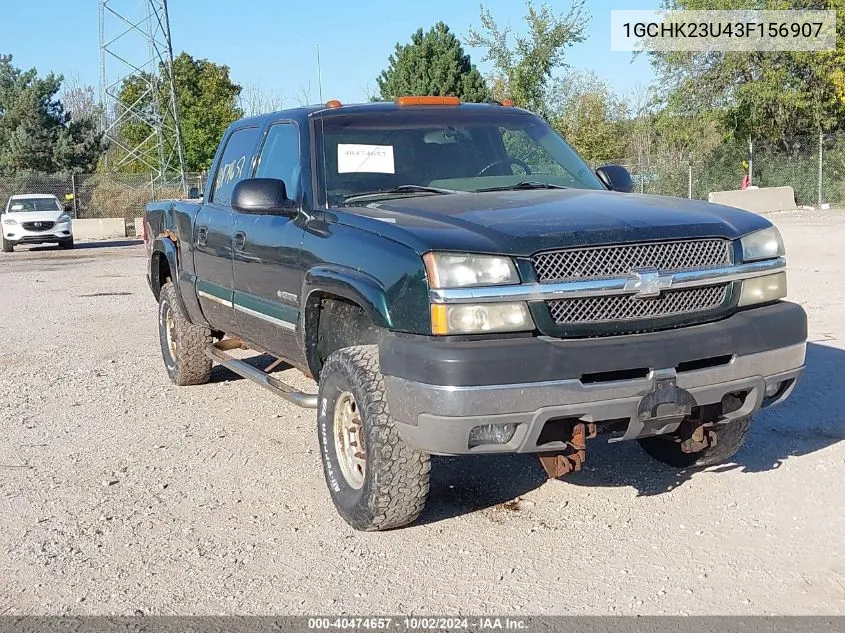 2003 Chevrolet Silverado 2500Hd Lt VIN: 1GCHK23U43F156907 Lot: 40474657