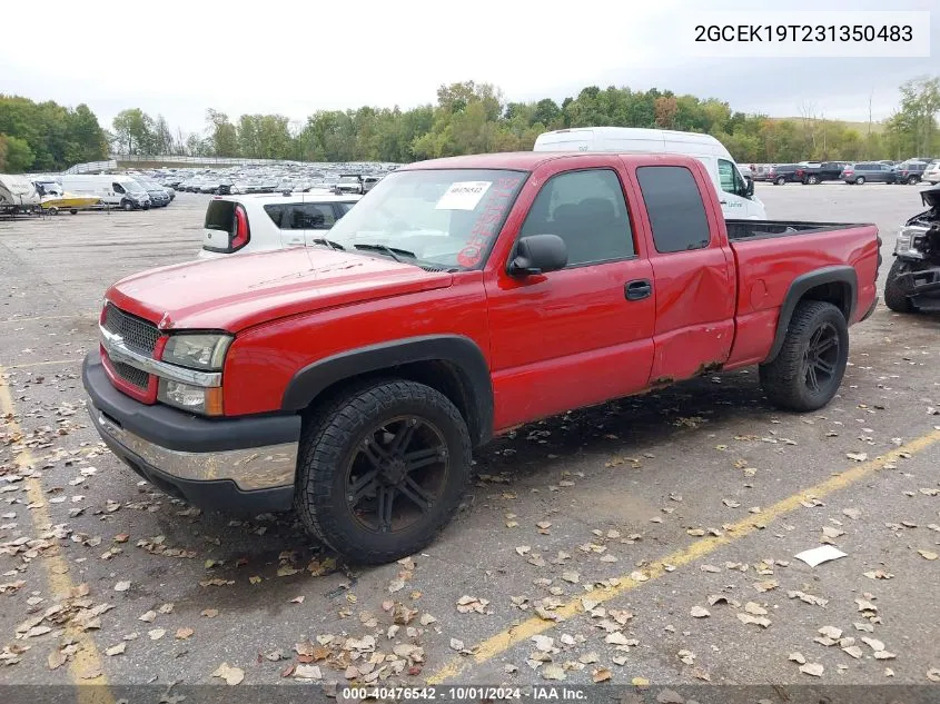 2003 Chevrolet Silverado 1500 Ls VIN: 2GCEK19T231350483 Lot: 40476542