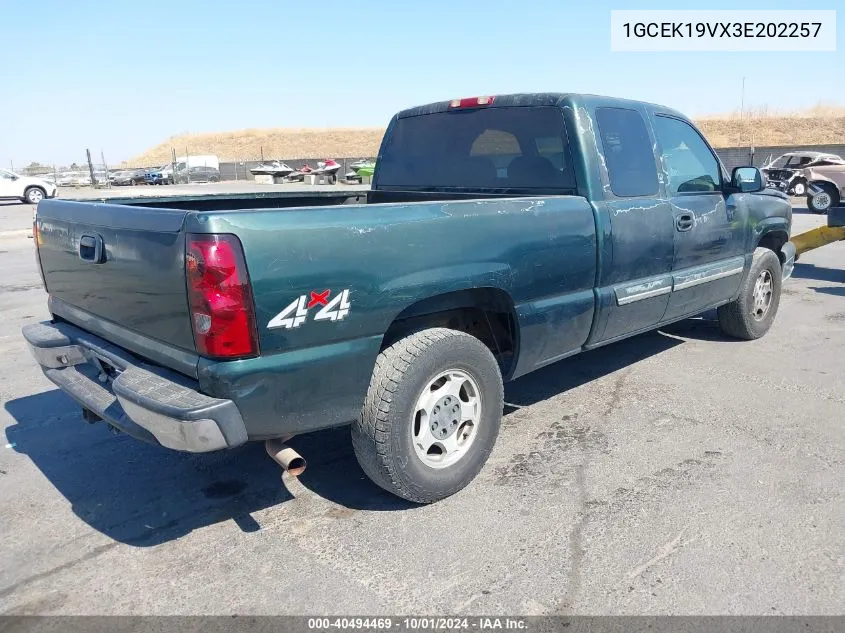 2003 Chevrolet Silverado 1500 Ls VIN: 1GCEK19VX3E202257 Lot: 40494469