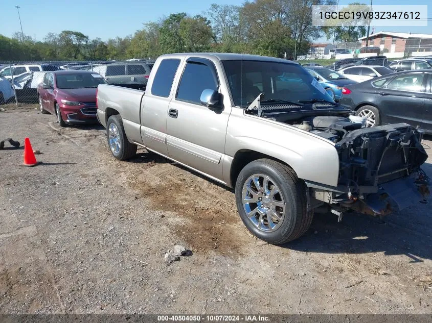 2003 Chevrolet Silverado 1500 Ls VIN: 1GCEC19V83Z347612 Lot: 40504050