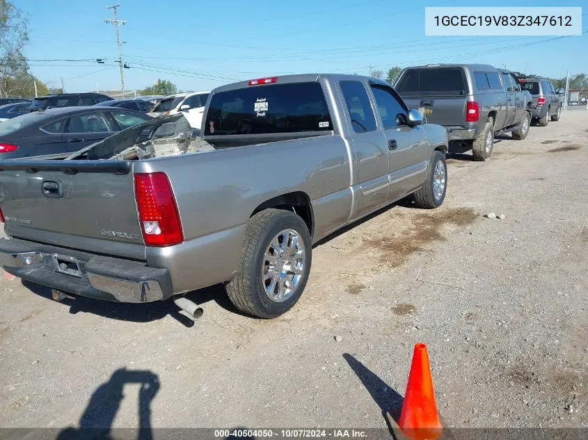 2003 Chevrolet Silverado 1500 Ls VIN: 1GCEC19V83Z347612 Lot: 40504050