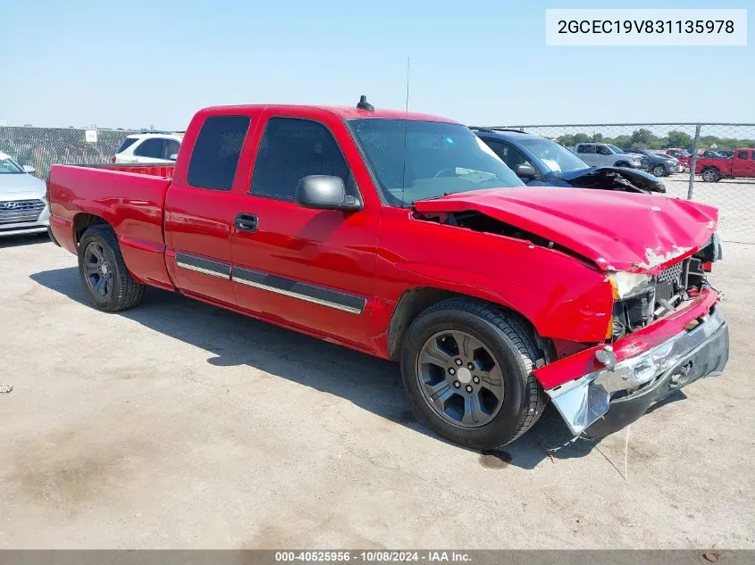 2003 Chevrolet Silverado C1500 VIN: 2GCEC19V831135978 Lot: 40525956