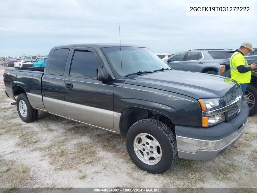 2003 Chevrolet Silverado 1500 Ls VIN: 2GCEK19T031272222 Lot: 40534907