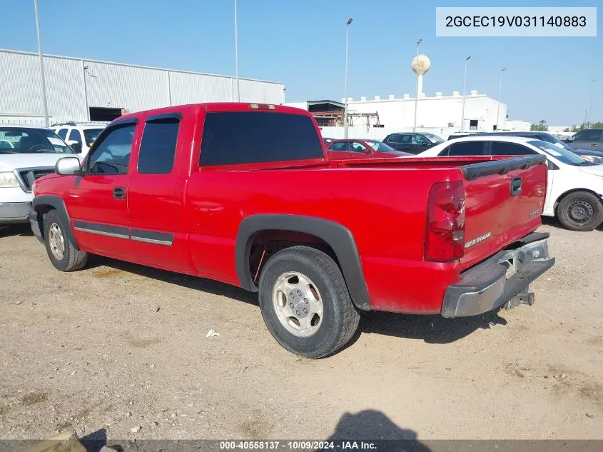 2003 Chevrolet Silverado 1500 Ls VIN: 2GCEC19V031140883 Lot: 40558137