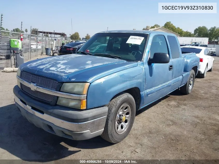 2003 Chevrolet Silverado 1500 Ls VIN: 1GCEC19V93Z310830 Lot: 40566255