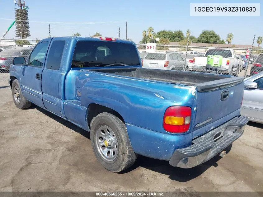 2003 Chevrolet Silverado 1500 Ls VIN: 1GCEC19V93Z310830 Lot: 40566255